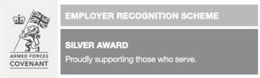 Armed Forces Employer Recognition Scheme silver award logo