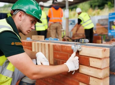 an apprentice bricklaying at an nhbc training hub