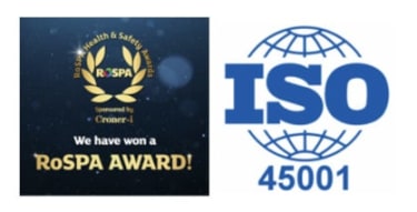 RoSPA Award and ISO 45001 Certification logos