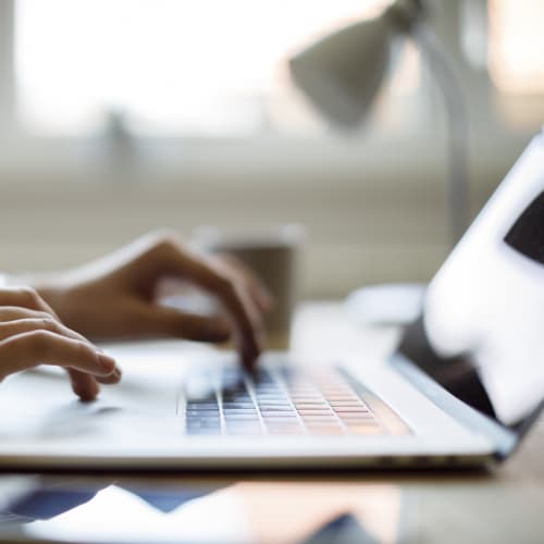 A person on a laptop