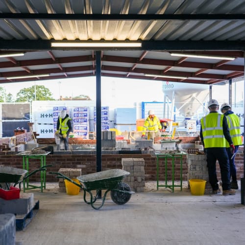apprentices in ppe on site at the hull training hub