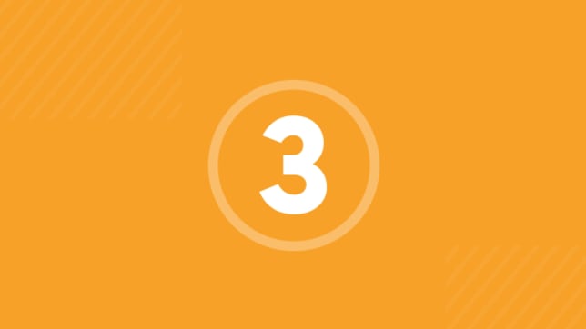 The number "3" encircled on a yellow background