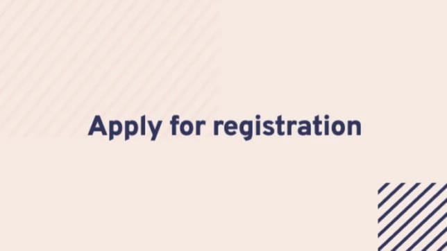 Apply for registration title page card
