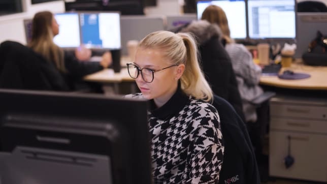 Tia Elliot-Fleckney working at her desk