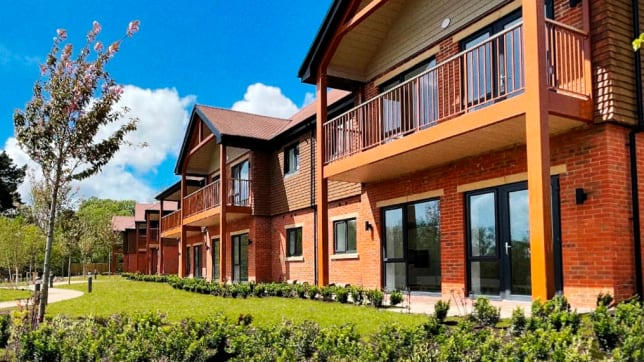 New build design with first floor balconies in the sun