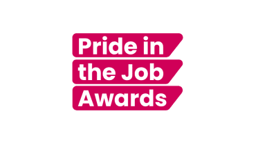 the nhbc's pride in the job awards logo in fuschia and white