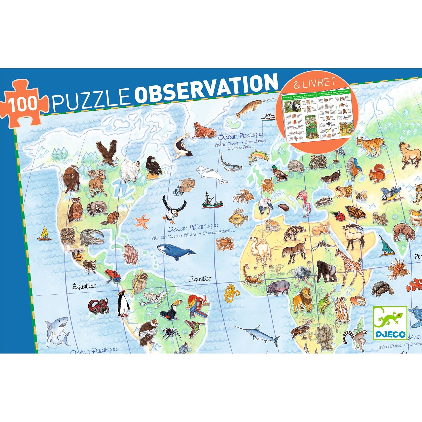 World's animals + booklet - 100 pcs