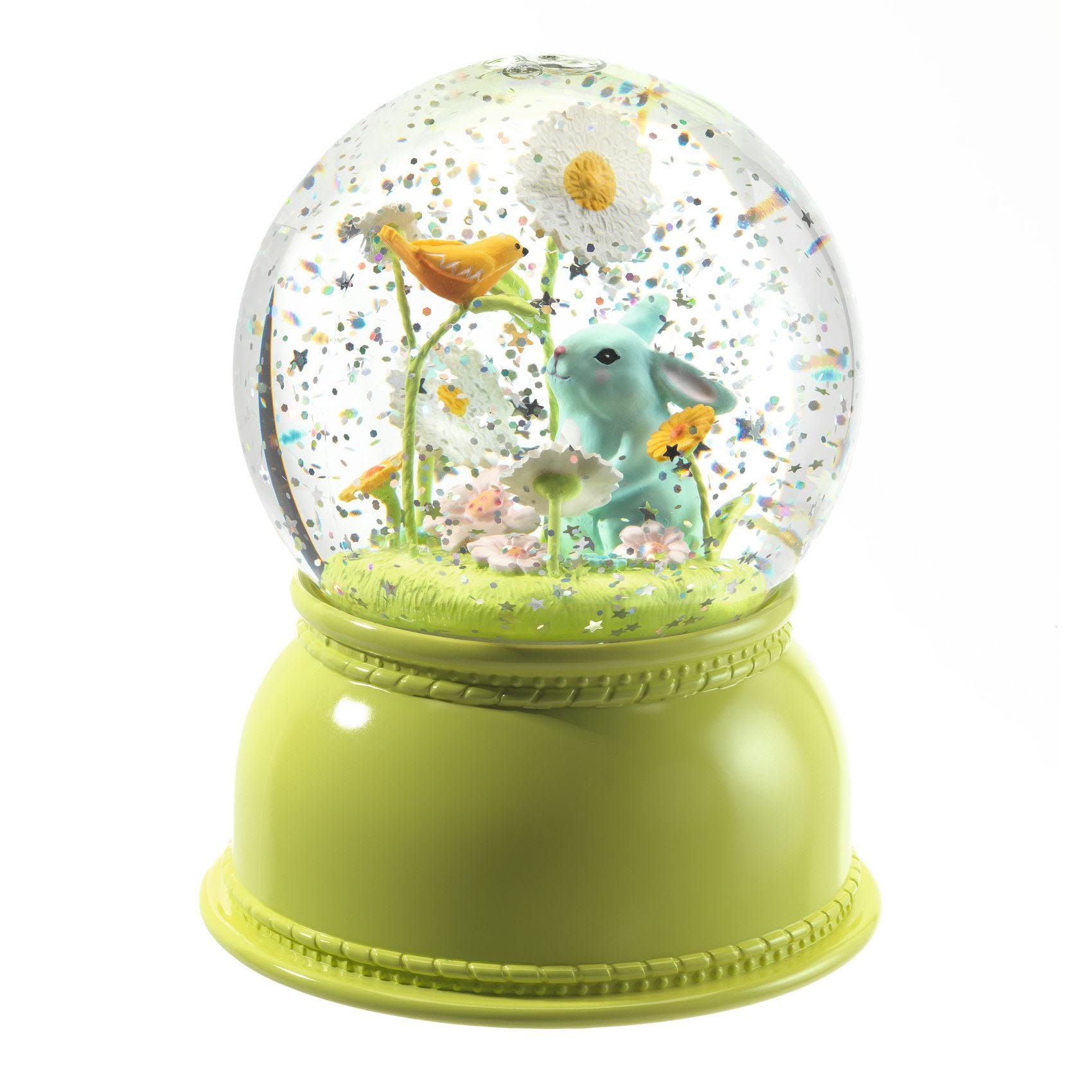 snow globe night light-lapin