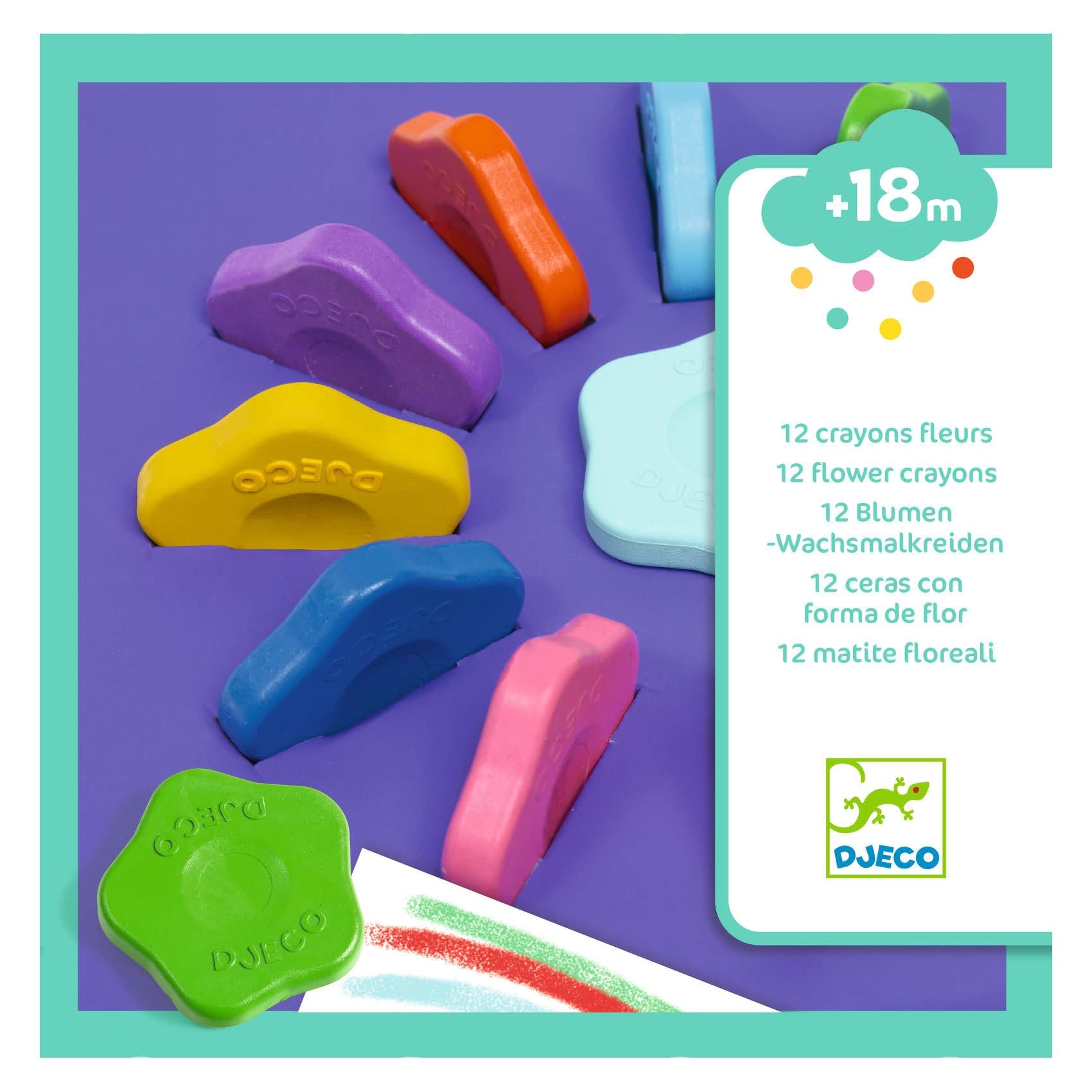 12 flower crayons for toddlers