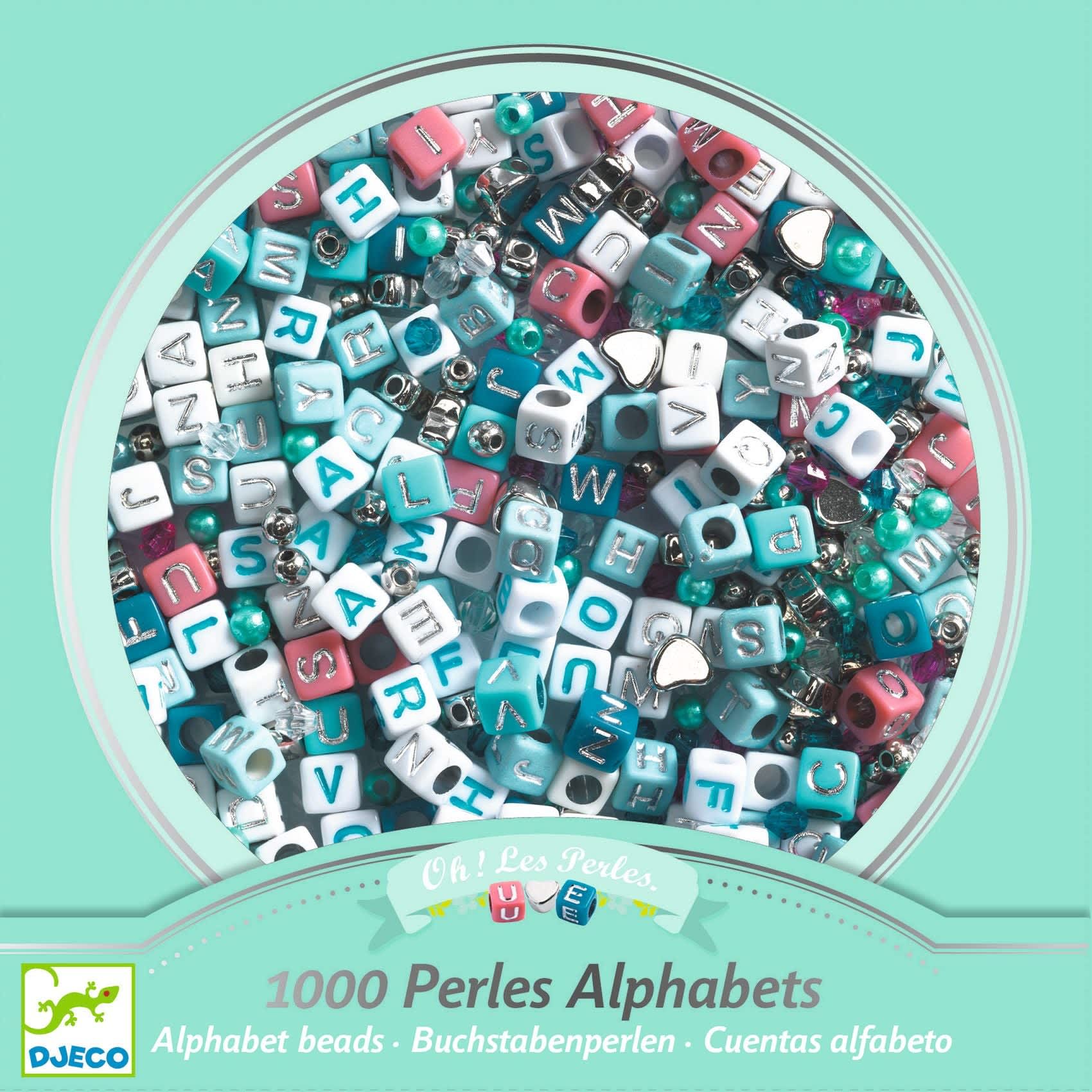Alphabet beads, Silver
