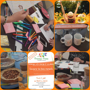 Moodboard de l'atelier « Savourer les bons moments » du 2 juillet 2019, par Precious Prana