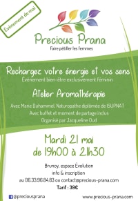 Atelier Aromathérapie le 21 mai 2019, par Precious Prana