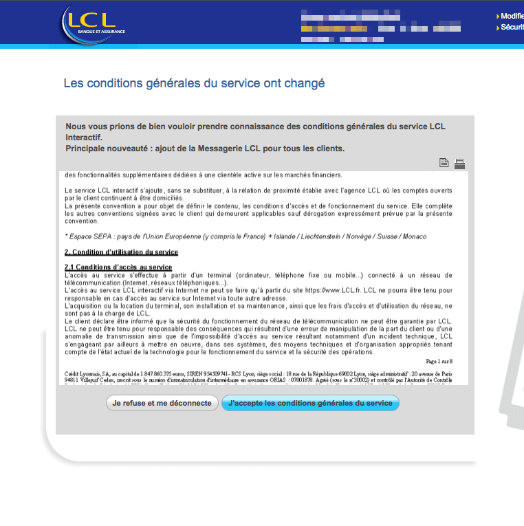 Les nouvelles « conditions générales du service » sont proposées en… image !