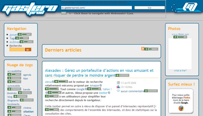 Webmaster Eyes sur Gastero Prod
