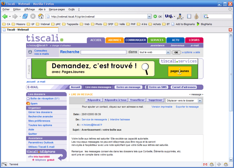 Alerte de dépassement