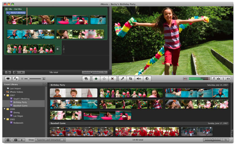 Apple iMovie '08. Une toute nouvelle application qui révolutionne l'édition vidéo