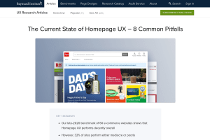 Screenshot of “The Current State of Homepage UX – 8 Common Pitfalls”