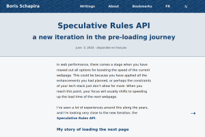 Screenshot of “Speculative Rules API – a new iteration in the pre-loading journey”