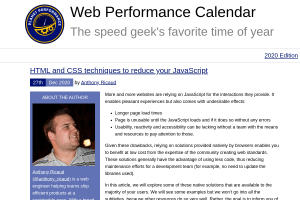 Screenshot of “HTML and CSS techniques to reduce your JavaScript”