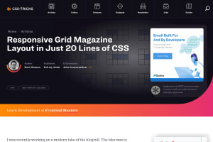 Screenshot of “Responsive Grid Magazine Layout in Just 20 Lines of CSS”