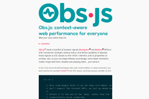 Screenshot of “Obs.js – context-aware web performance for everyone”