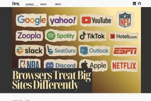 Screenshot of “Browsers Treat Big Sites Differently”