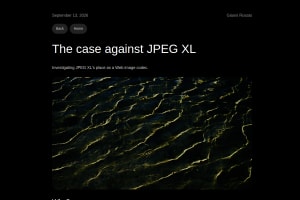 Screenshot of “The case against JPEG XL”