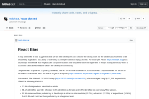 Screenshot of “React Bias”