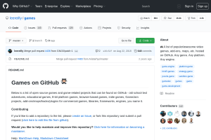 Screenshot of “Games on GitHub”