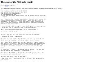 Screenshot of “The case of the 500-mile email”