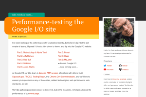 Screenshot of “Performance-testing the Google I/O site”