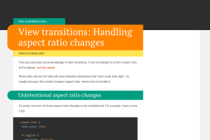 Screenshot of “View transitions: Handling aspect ratio changes”