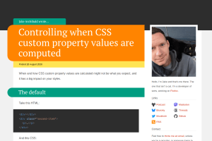 Screenshot of “Controlling when CSS custom property values are computed”