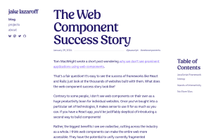 Screenshot of “The Web Component Success Story”