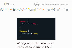 Screenshot of “Why you should never use px to set font-size in CSS”