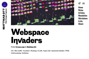 Screenshot of “Webspace Invaders”