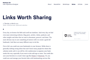 Screenshot of “Links Worth Sharing”
