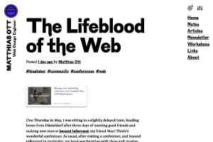 Screenshot of “The Lifeblood of the Web”