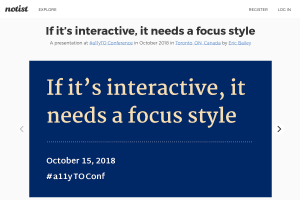 Screenshot of “If it's interactive, it needs a focus style”