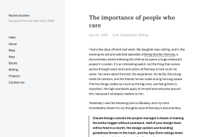 Screenshot of “The importance of people who care”