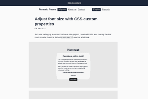 Screenshot of “Adjust font size with CSS custom properties”
