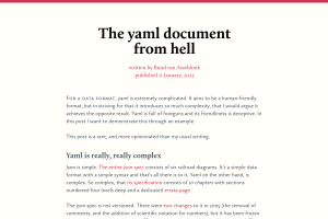 Screenshot of “The yaml document from hell”