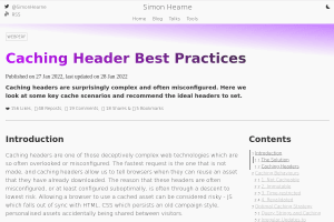 Screenshot of “Caching Header Best Practices”