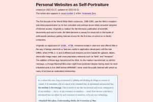 Screenshot of “Personal Websites as Self-Portraiture”