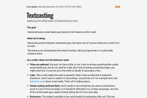 Screenshot of “Textcasting”