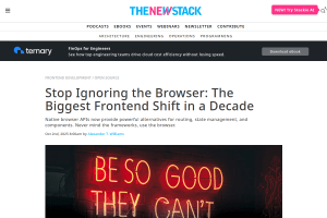 Screenshot of “Stop Ignoring the Browser: The Biggest Frontend Shift in a Decade”