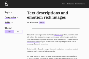 Screenshot of “Text descriptions and emotion rich images”