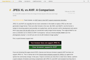 Screenshot of “JPEG XL vs AVIF: A Comparison”