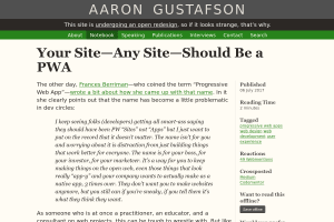 Screenshot of “Your Site—Any Site—Should be a PWA”