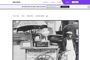 Screenshot of “Founders Over Funders. Inventors Over Investors.”